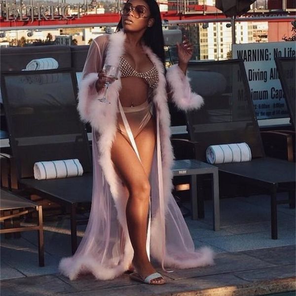 

size 2021 lingerie fur bathrobe long nightdrs, Red;black