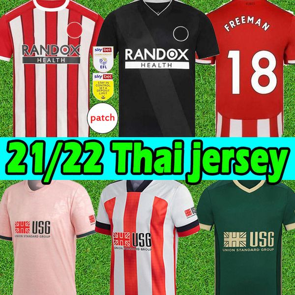 

2021 2022 mousset sheffield soccer jerseys 21/22 mcburnie utd sharp lundstram fleck mcgoldrick men kits kids uniforms football shirt thai, Black;yellow