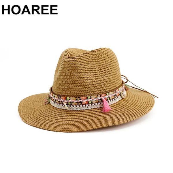 

panama hat women straw sun beach womens summer caps sombrero female fedora casual ladies chapeau wide brim hats, Blue;gray