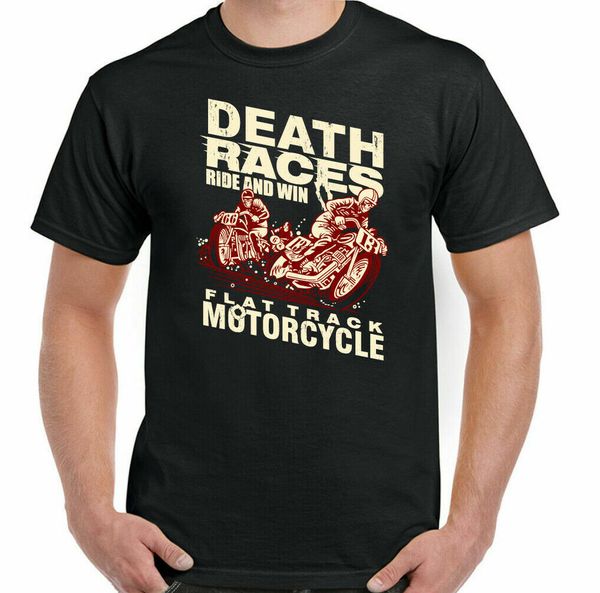 

biker motorcycle cafe racer motorcycle indian death race mens top, White;black
