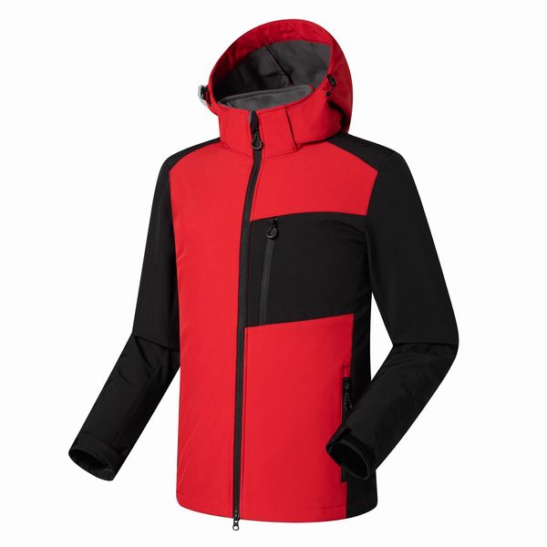 

mens outdoor soft shell fleece lining sports hooded breathable jacket coat travelling hiking camping trekking, Blue;black