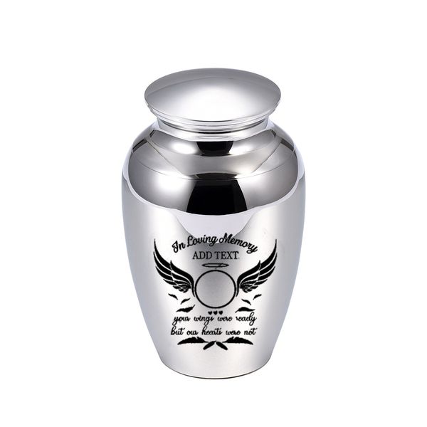 

aluminum alloy silver urns pendant cremation ashes jar keepsake casket columbarium human memorials lock belt gift velvet bag