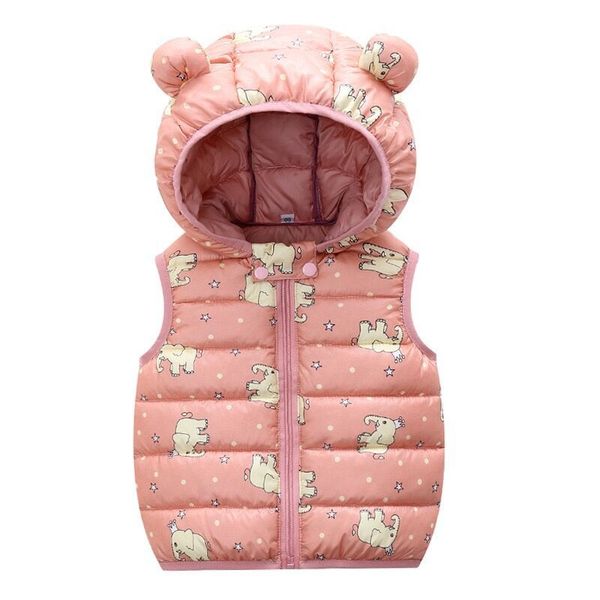

2021 new fashion sleeveless jacket for children winter coat cartoon childrens vest for girls toddler warm boy coat 1-5 age, Blue;gray