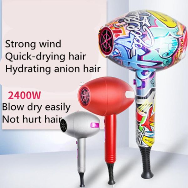 

graffiti net red high power hair salon professional dryer negative ion leafless home barber shop hammer electric brushes