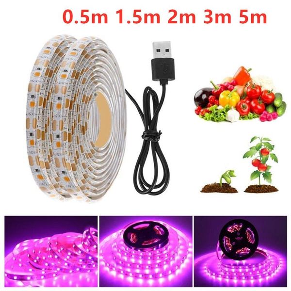 

growing lamps led grow light 0.5-5m full spectrum lamp usb plant strip for plants flowers seedling cultivation lights