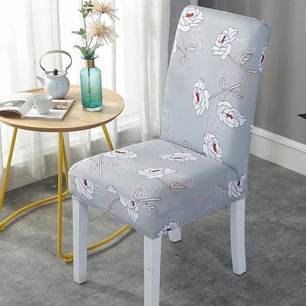

chair covers el restaurant printing elastic cover conjoined cushion seat back dining spandex stretch