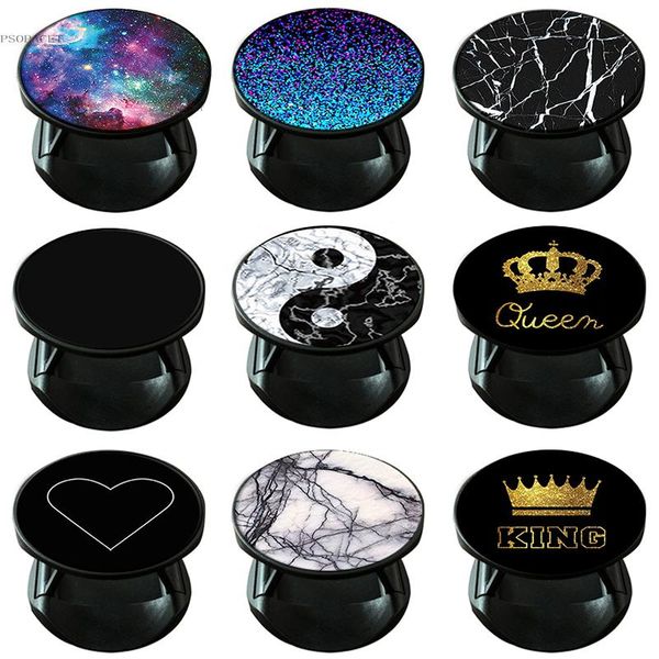 

smart home control luxury phone stand expanding grip holder socket colorful pattern earphone winder for 11 pro max car