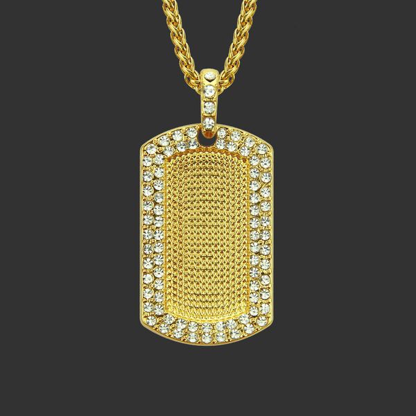 

men chains pendant for hip hop amulet neck s diamond inlaid military, Silver