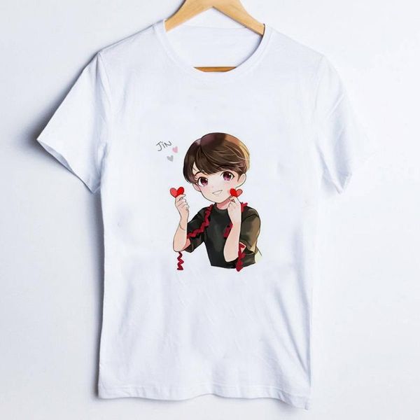 

women's t-shirt korean handsome anime guy ladies graphic for women 90s style girl trend fashion print lady womens female tee t, White