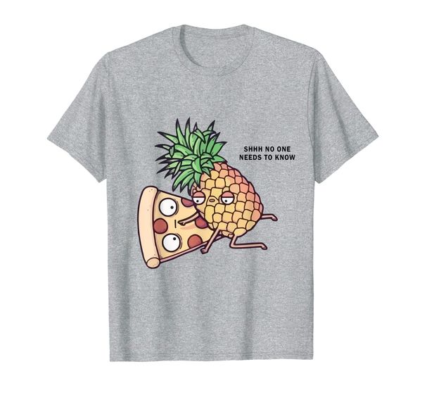 

pineapple belongs on pizza t-shirt, White;black