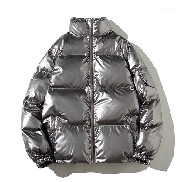 

winter jacket men stand collar parkas casual fashion windproof coat mens streetwear solid clothing1, Black