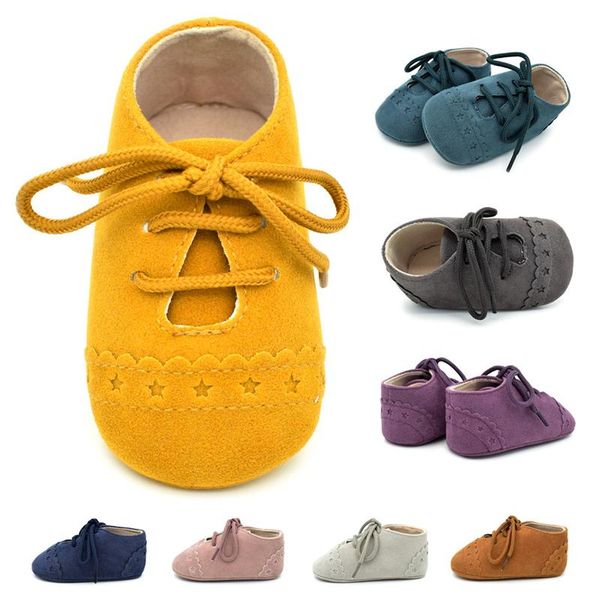 

first walkers baby shoes 0-18 months spring autumn walker solid color suede-up girl boy toddler non-slip born shoe