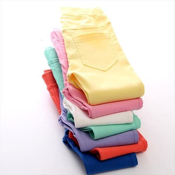 

spring summer girl pants candy color cotton leggings children kids slim pencil for age 3 13t, Blue