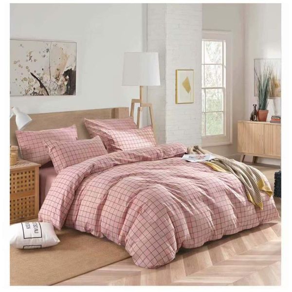 

celebrity style grid stripe 100% cotton bedding set dormitory single bed 3pcs soft textile three-piece suit sets