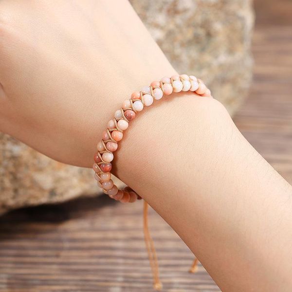 

charm bracelets simple aventurine double wrap hand woven fashion bangle 4mm amazon stone beaded yoga ladies bracelet jewelry, Golden;silver