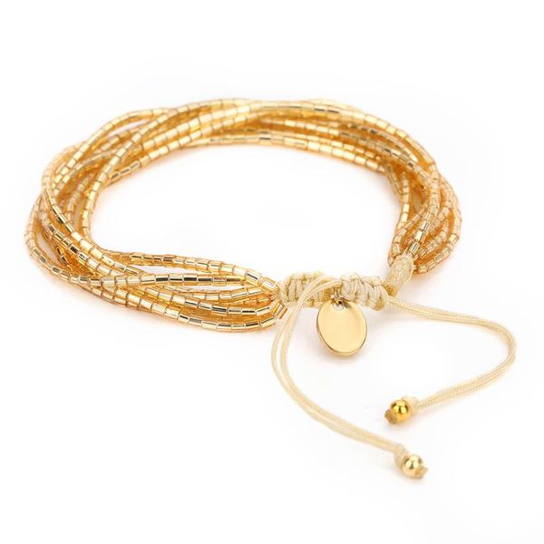 

beaded, strands 2021 fashion drop miyuki beads bracelet gold red black color eight wrap bracelets adjustable for women jewelry gifts