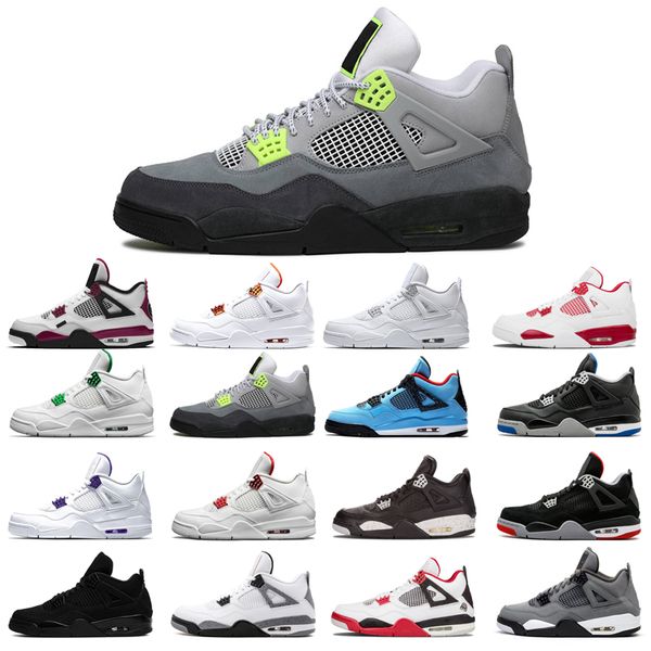 

new basketball shoes 4s man woman black cat purple university red neon bred alternate motorsport orange metallic white cement pure money siz