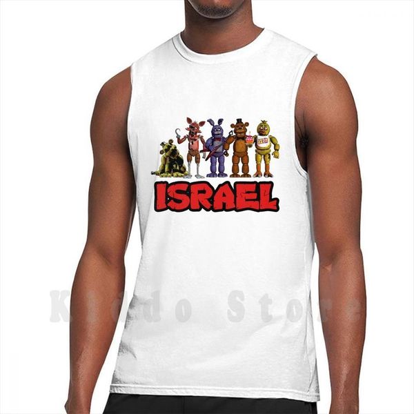 

fnaf israel tank vest 100% cotton five nights at meme is real irony, White;black