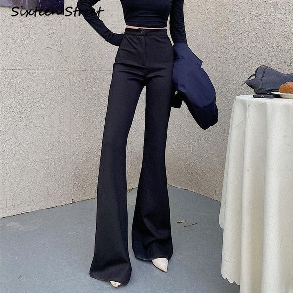

casual suit pants women autumn winter black high waist loose trousers mopping flared female korean clothing aesthetic y2k women's & cap, Black;white