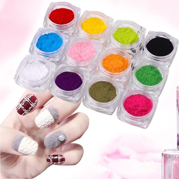 

nail art kits winter plush powder glitter diy velvet candy color