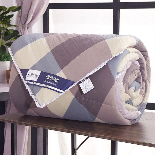 

comforters & sets 2021 washed cotton winter plaid quilt thick warm duvet insert autumn blanket bed spreads and