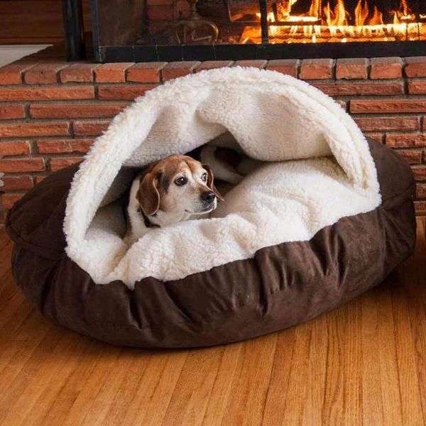 

kennels & pens 2021 doghouse pet thick sofa blanket soft and comfortable round bread shape nest removable washable dog house bed