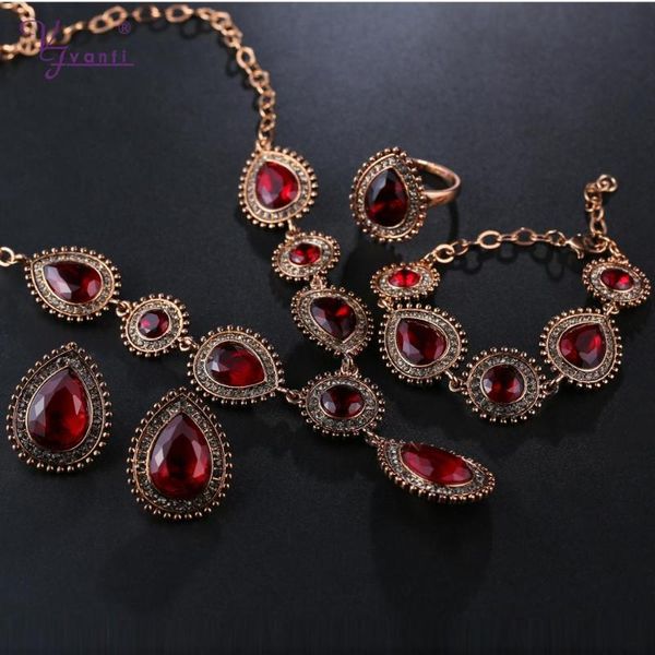 

earrings & necklace kfvanfi ring bracelet set grey rhinestones green red crystal vintage jewelry, Silver