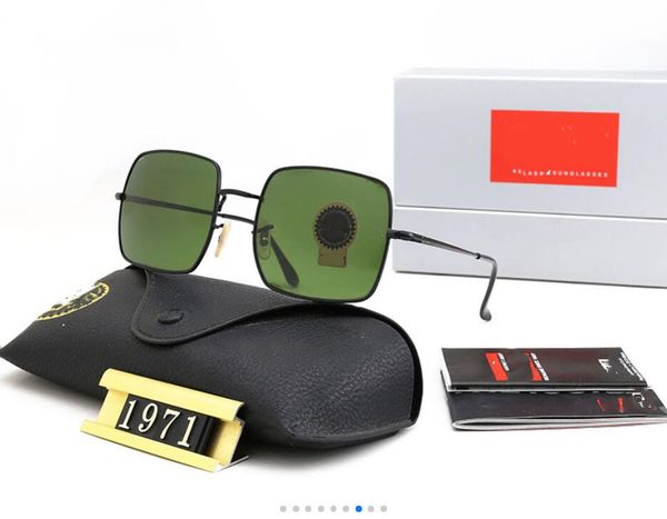 

2021 fashion men's designer sunglasses brand polarized lenses women's glasses metal frame 4 color with box, White;black