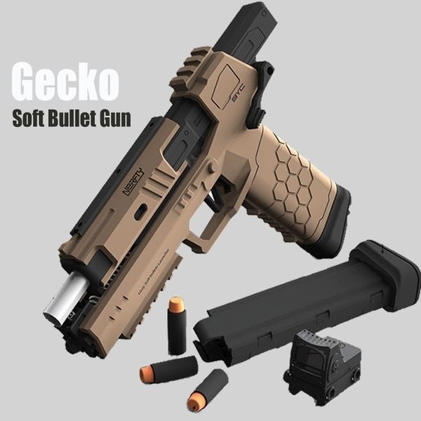 

4544gecko rhino grote launcher toy soft bullet pistol outdoor manual air pneumatic gun pistola for kids chirsmas gift