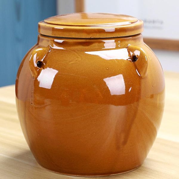 

storage bottles & jars 1600ml retro style ceramic tea jar honey vintage pickle sealed food sealing case containers for kitchen