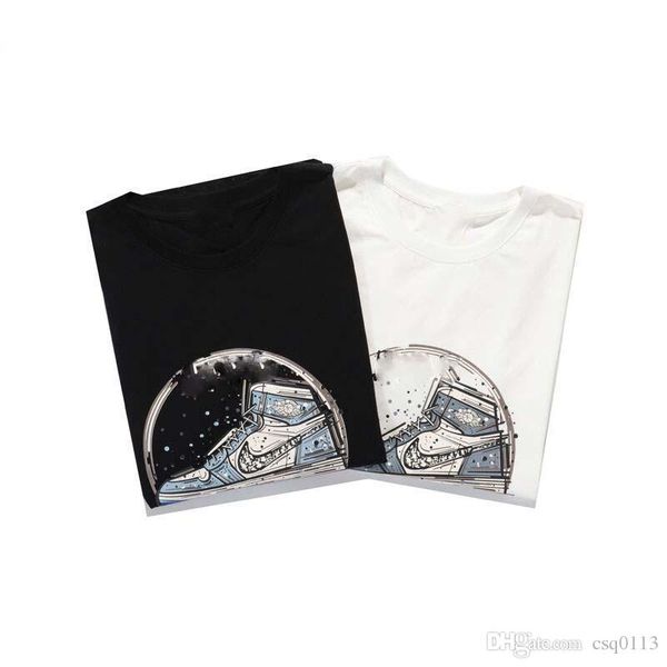 

2021 t shirt cotton short-sleeved fashion men and women short t-shirt couple models men cotton printed short, White;black