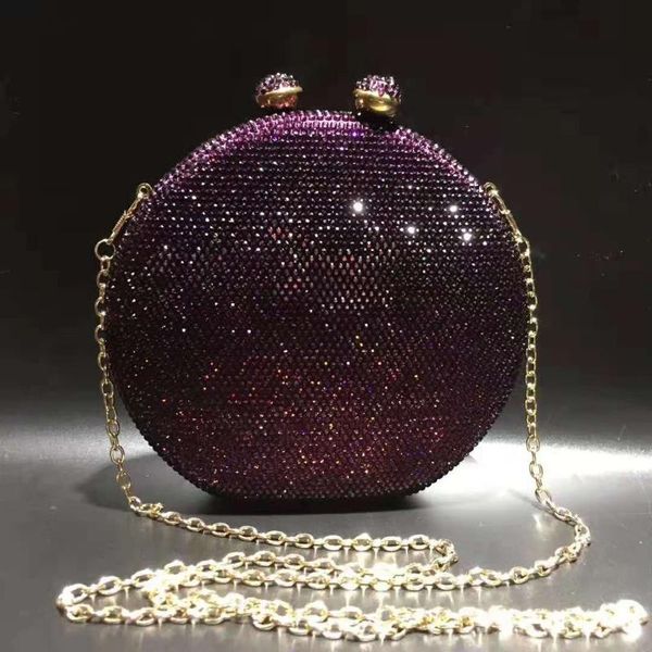 

evening bags xiyuan elegant women purple crystal box clutch bag handbags diamond wedding bridal clutches purse bolso mujer