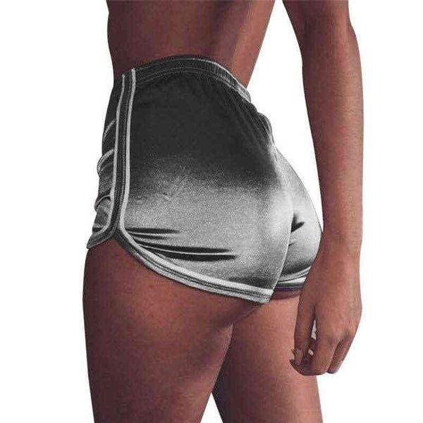 

summer ladies shorts beach casual solid color stretch high waist quick dry fashion skinny wild female shorts y220311, White;black