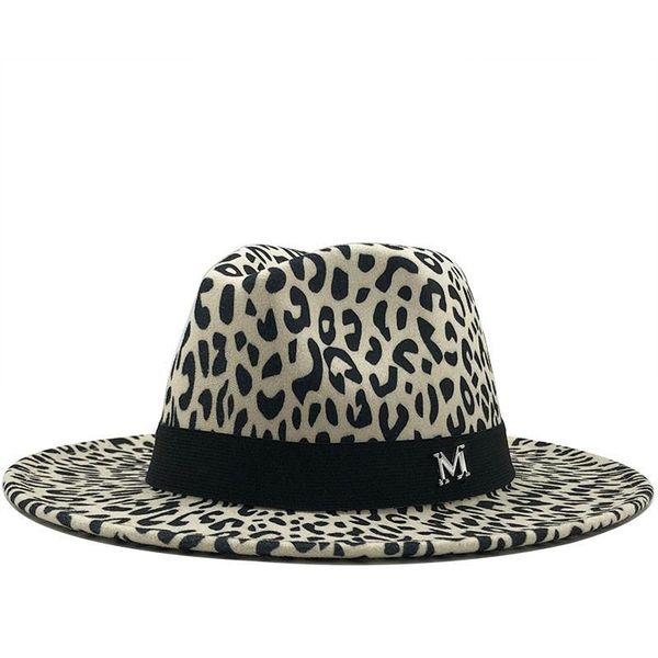 

wide brim hats flat wool felt m jazz fedora men women leopard grain leather band decor trilby panama formal 60cm, Blue;gray