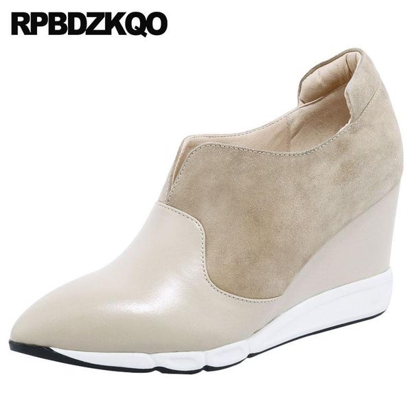 

dress shoes pointed toe 8cm women nude size 4 34 2021 suede office wedge ladies pumps genuine leather ankle boots medium heels high, Black