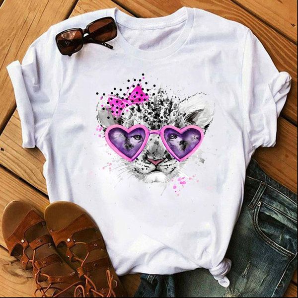 

cartoon animal womens t shirt kawaii print tee femme short sleeve white tshirt korean style graphic tees women harajuku streetwear