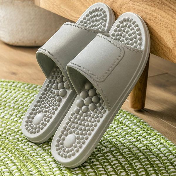 

slippers summer massage female simple foot acupoint home indoor non-slip bathroom bath sandals and male, Black