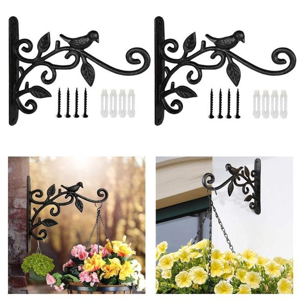 

other garden supplies 2pcs ing plant bracket retro iron hooks for flower baskets, decorative plants, wind spinners, bird feeders