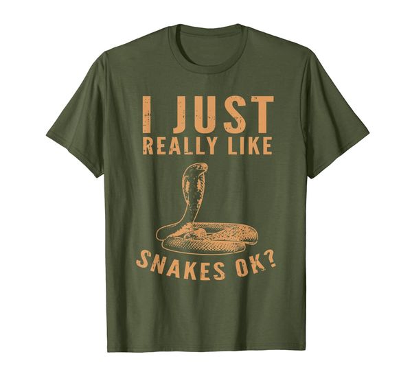 

I Just Really Like Snakes Ok Black Fun-ny Cobra Gift T-Shirt, Mainly pictures