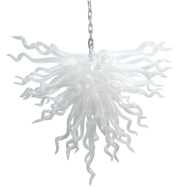 

Hand-blown Glass Crystal Chandelier LED Art Pendant Lamps White W70x60CM Indoor Lighting Modern Living Room Decoration