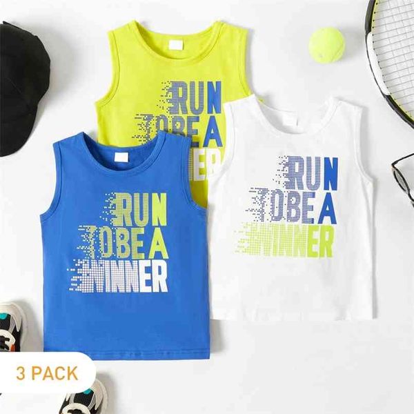 

3-pack toddler boy casual letter camisole 210528, Blue