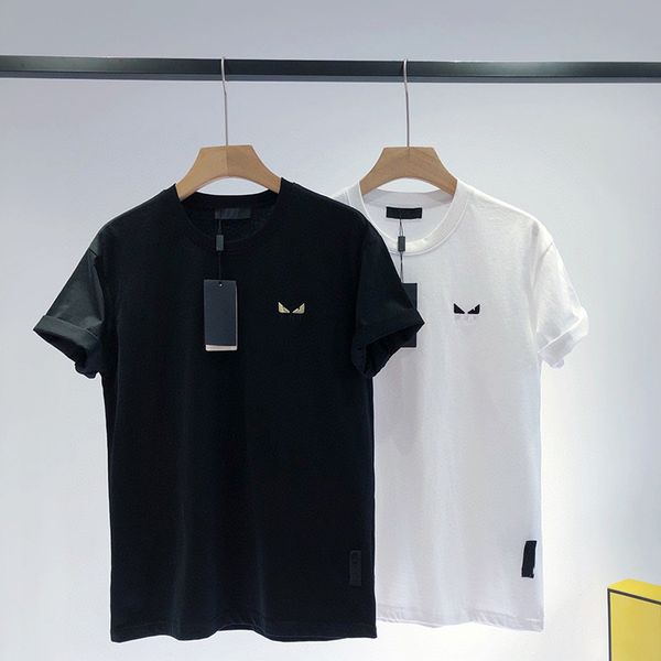 

luxury design summer monster letter embroidery round neck short sleeve men's and women's simple casual t-shirt fd122464, White