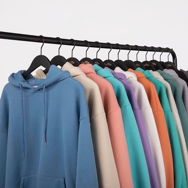 

men's hoodies & sweatshirts men autumn fleece 2021 solid color hooded korean fashion oversized clothing colorful, Black