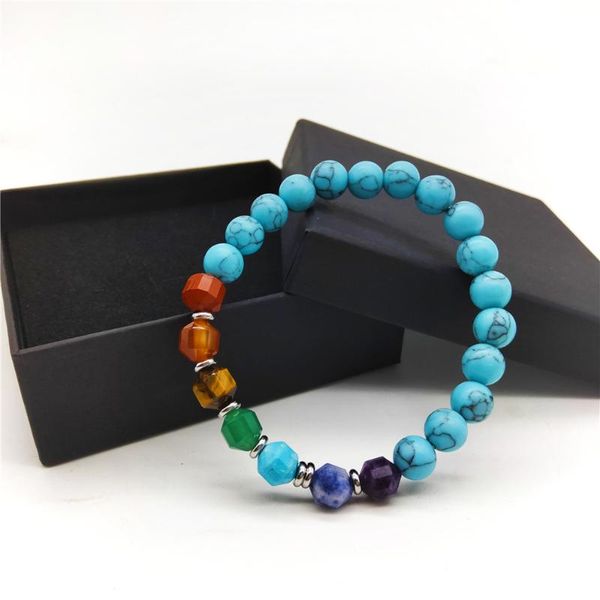 

beaded, strands natural tiger eye stone stainless steel accessory bracelet handmade jewelry seven chakra healing bead, Black