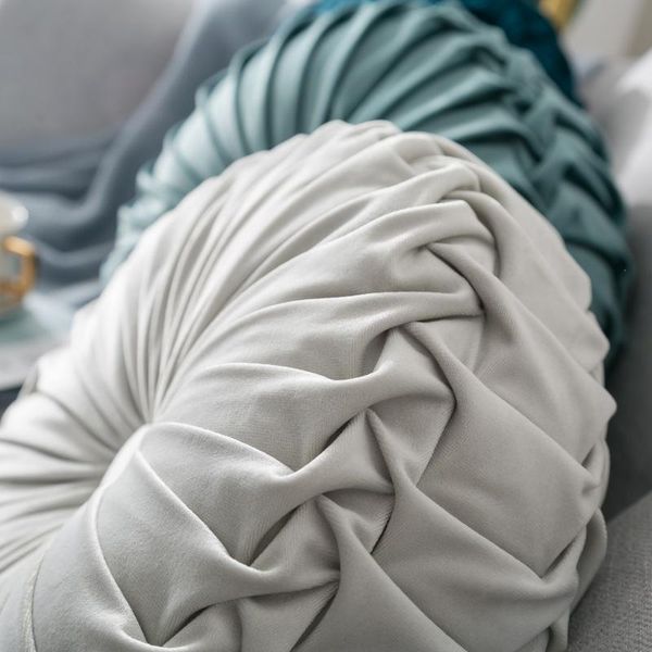 

pillow velvet pleated round pumpkin throw couch cushion floor decorative for home sofa chair bed car