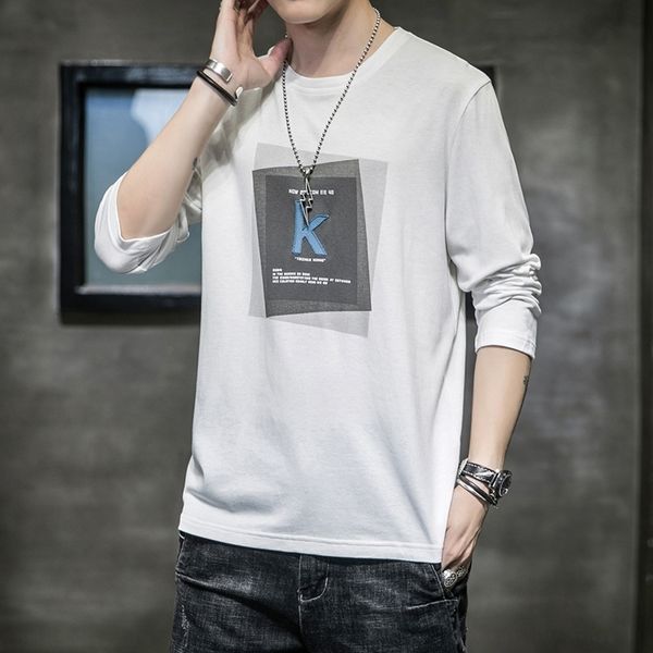 

uro4 yaoou casual t-shirts) t-wo long sleeve yaoou men's casual t-women's long sleeve t-shirt, White;black