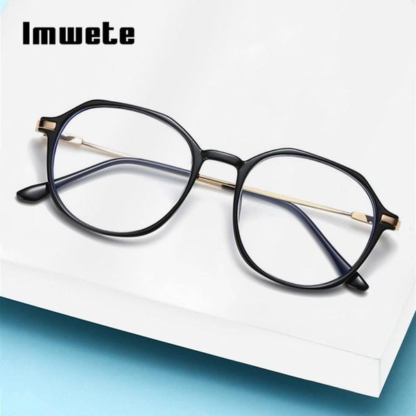

fashion sunglasses frames imwete polygonal anti-blue rays glasses frame spectacles men women optical computer gaming goggles anti glare eyew, Black