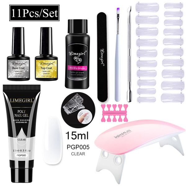 

nail art kits gel set kit 15ml crystal builder clear colors with lamp polish for extensions