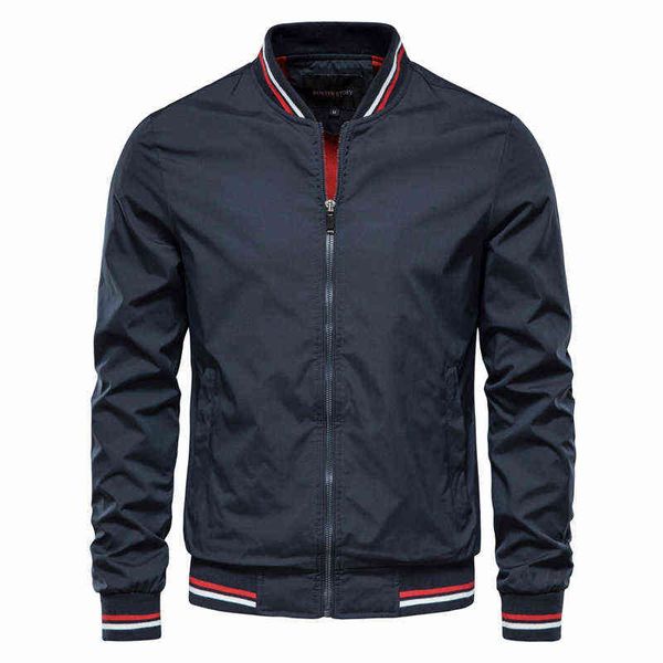 

aiopeson solid color bomber jacket men casual slim fit baseball s jackets new autumn fashion for, Black;brown