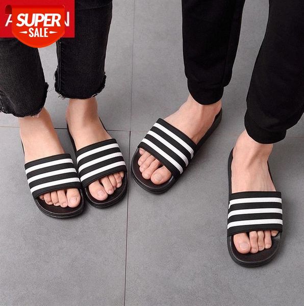 

ASIFN Men Slippers Classic Black White Stripes EVA Slides Male Casual Summer Beach Flip Flops Zapatos Hombre Big Size Shoes #Wq2y